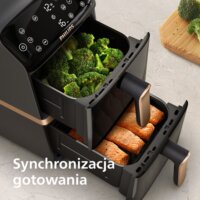 Philips NA462/70 4000 series Dual AirFryer Forrólevegős sütő 10L 2750 Watt - Fekete