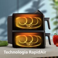 Philips NA462/70 4000 series Dual AirFryer Forrólevegős sütő 10L 2750 Watt - Fekete