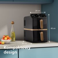 Philips NA462/70 4000 series Dual AirFryer Forrólevegős sütő 10L 2750 Watt - Fekete