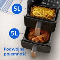 Philips NA462/70 4000 series Dual AirFryer Forrólevegős sütő 10L 2750 Watt - Fekete