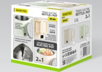 Maestro MR-009 2 az 1-ben Utazó Elektromos Vízforraló és Főzőedény 0.8 L 600 W - Bézs