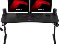 Huzaro Hero 4.6 RGB Elektromosan állítható Gamer asztal 160 x 60 x 56-79cm - Fekete