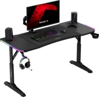 Huzaro Hero 3.6 RGB Elektromosan állítható Gamer asztal 140 x 60 x 56-79cm - Fekete