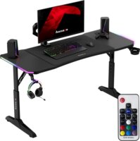 Huzaro Hero 3.6 RGB Elektromosan állítható Gamer asztal 140 x 60 x 56-79cm - Fekete