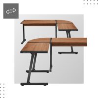 Leader 5.5 WN irodai sarok asztal 147 × 112 cm - Barna/Fekete