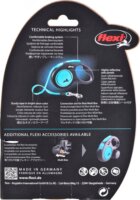Flexi New Neon M/5m Szalagos Automata kutya póráz - Kék/Fekete