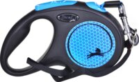 Flexi New Neon M/5m Szalagos Automata kutya póráz - Kék/Fekete
