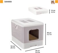 Ferplast Sahara Macska alomdoboz 52 x 39 x 40cm - Rózsaszín/Fehér