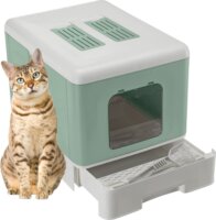 Ferplast Sahara Macska alomdoboz 52 x 39 x 40cm - Zöld/Fehér
