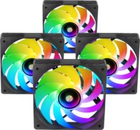 Tacens Mars Gaming MFSI4KIT 120mm Rendszerhűtő ventilátor 4db + RGB vezérlő HUB - Fekete