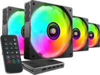 Tacens Mars Gaming MFSI4KIT 120mm Rendszerhűtő ventilátor 4db + RGB vezérlő HUB - Fekete