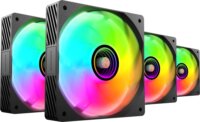Tacens Mars Gaming MFSI4KIT 120mm Rendszerhűtő ventilátor 4db + RGB vezérlő HUB - Fekete