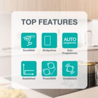 Gorenje GI8432BSCWF Beépíthető 4 zónás Indukciós Főzőlap 7360 Watt - Fekete