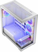 MODECOM VOLCANO STELLAR ARGB Midi Torony Számítógépház + 8db 120mm ventilátor - Fehér