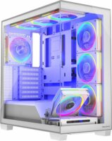 MODECOM VOLCANO STELLAR ARGB Midi Torony Számítógépház + 8db 120mm ventilátor - Fehér