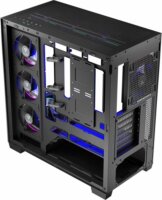 MODECOM VOLCANO STELLAR ARGB Midi Torony Számítógépház + 8db 120mm ventilátor - Fekete