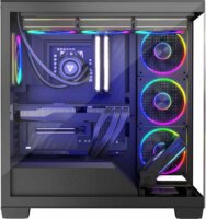 MODECOM VOLCANO STELLAR ARGB Midi Torony Számítógépház + 8db 120mm ventilátor - Fekete