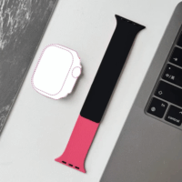 BlackBird BH1804 Apple Watch 42/44/45/46/49 mm Okosóra szíj - Fekete/Rózsaszín