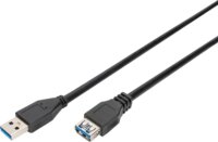 Digitus AK-300203-018-S USB-A 3.2 Gen 1 apa - USB-A anya Hosszabbító kábel 1.8m - Fekete
