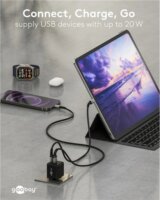 Goobay 79620 USB-A / USB-C GaN Hálózati Töltő Adapter 20W - Fekete
