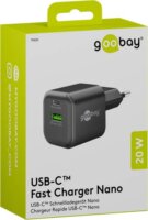 Goobay 79620 USB-A / USB-C GaN Hálózati Töltő Adapter 20W - Fekete