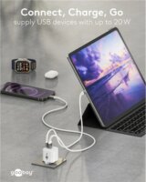 Goobay 79621 USB-A / USB-C GaN Hálózati töltő Adapter 20W - Fehér