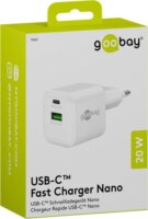 Goobay 79621 USB-A / USB-C GaN Hálózati töltő Adapter 20W - Fehér
