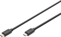 Digitus AK-300139-010-S USB-C apa - USB-C 3.2 Gen 2 apa Adat és Töltőkábel 100 Watt 1m - Fekete