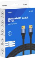Savio CL-209 DisplayPort 2.1 apa - DisplayPort 2.1 8K apa Kábel 1m - Fekete