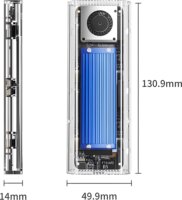 Orico TCM2-G20-BL M.2 NVMe USB-C 3.2 Gen2x2 Külső SSD ház - Kék
