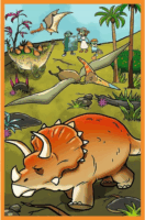 Trefl 34888 Treflikék a dinoszauruszok világában 3az 1-ben puzzle
