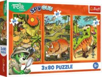 Trefl 34888 Treflikék a dinoszauruszok világában 3az 1-ben puzzle