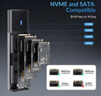 Orico STPWDM2-G2-GY M.2 USB-A / USB-C 3.2 Gen 2 Külső SSD ház - Fekete/Ezüst