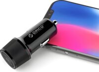 Orico UCC-2U-BK USB-A + USB-C Autós Töltő 15W - Fekete