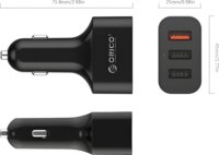 Orico UCH-Q3-BK 3x USB-A Autós Töltő 35W - Fekete