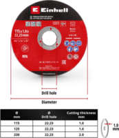 Einhell 711521 Vékony Fém vágókorong Ø 115 x 22,23 x 1,0mm (5db/csomag)