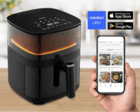 Medion Life X10 MD11780 AirFryer Okos Forrólevegős sütő 5L 1500 Watt - Fekete
