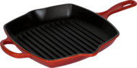 Le Creuset Signature Négyzet alakú grill serpenyő 26cm - Cseresznye piros (Csomagolássérült, esztétikai hibás)
