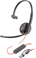 HP Poly Blackwire 3220 USB-C/A Call Center Sztereo Headset - Fekete (BULK)