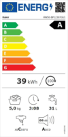 Haier HW50-BP12307GU1S Elöltöltős Mosógép 5kg - Fekete