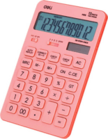 Deli Macaron 120 Elem / Napelem 12 digit asztali számológép - Pink