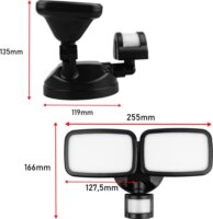 Maclean MCE524 B LED Kül / Beltéri Mozgásérzékelős Fali lámpa - Fekete