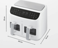 Medion Doppel Life P20 MD11760 AirFryer Forrólevegős sütő 2x4,35L 2600 Watt - Fehér