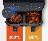 Medion Doppel Life P20 MD11760 AirFryer Forrólevegős sütő 2x4,35L 2600 Watt - Fekete