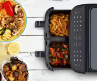 Medion Doppel Life P20 MD11760 AirFryer Forrólevegős sütő 2x4,35L 2600 Watt - Fekete
