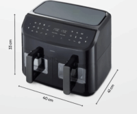 Medion Doppel Life P20 MD11760 AirFryer Forrólevegős sütő 2x4,35L 2600 Watt - Fekete