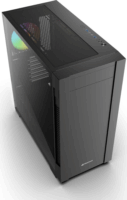 Sharkoon S25-W2 ARGB Midi Torony Számítógépház + 2db 120mm ventilátor - Fekete