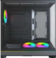 Montech SKY 3 Midi Torony Számítógépház + 3db 120mm ventilátor - Fekete