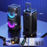 W-KING T12-BLK Hordozható Bluetooth Party Hangszóró 270W - Fekete