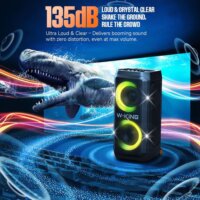 W-KING T12-BLK Hordozható Bluetooth Party Hangszóró 270W - Fekete